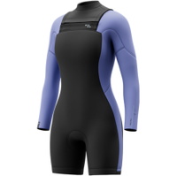 Dame Haven 3/2mm Dobbelt Chest Zip Lange ærmer Shorty Våddragt